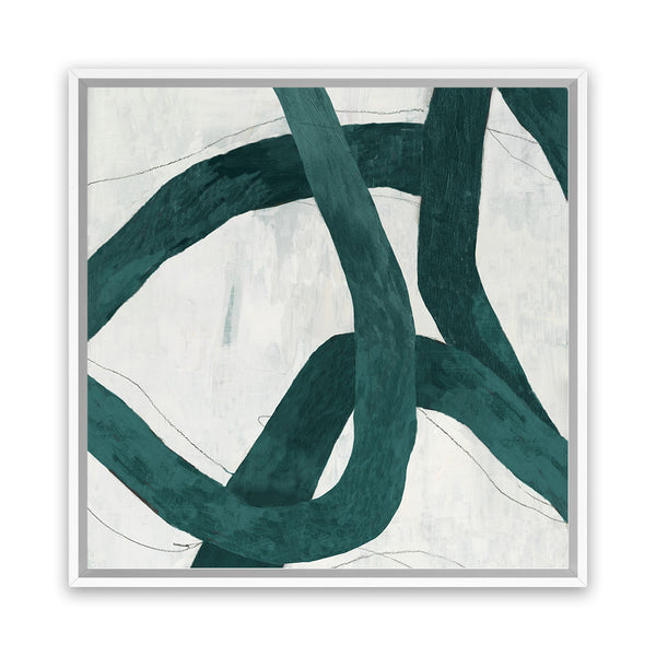 Shop Green Bow I (Square) Canvas Art Print-Abstract, Green, PC, Square, View All-framed wall decor artwork