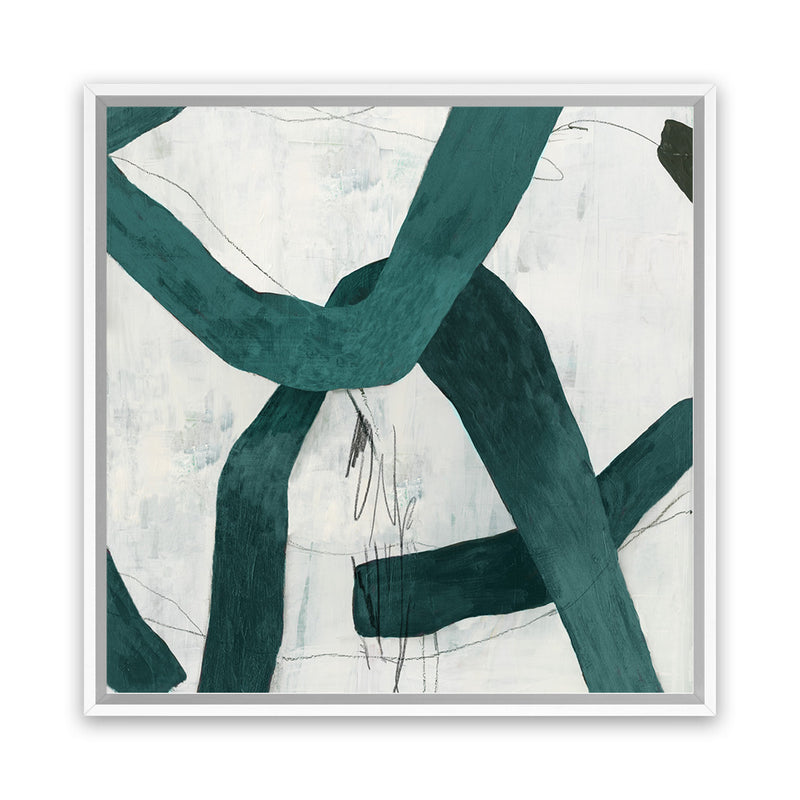 Shop Green Bow II (Square) Canvas Art Print-Abstract, Green, PC, Square, View All-framed wall decor artwork