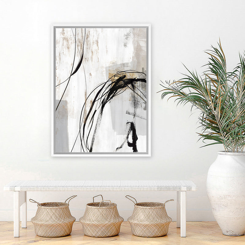 Shop Indentation II Canvas Art Print-Abstract, Neutrals, PC, Portrait, Rectangle, View All-framed wall decor artwork