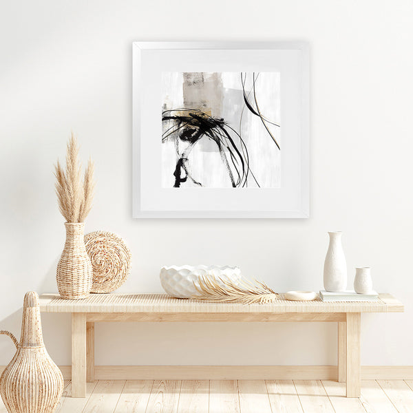 Shop Ocular II (Square) Art Print-Abstract, Black, Neutrals, PC, Square, View All-framed painted poster wall decor artwork