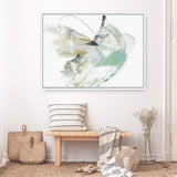Shop Breath In Between III Canvas Art Print-Abstract, Green, Horizontal, Landscape, Neutrals, PC, Rectangle, View All, White-framed wall decor artwork