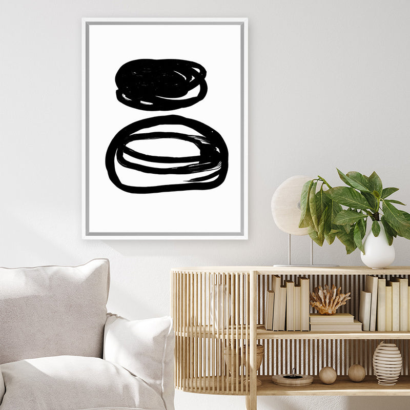 Shop Potato Swirls Canvas Art Print-Abstract, Black, PC, Portrait, Rectangle, View All, White-framed wall decor artwork