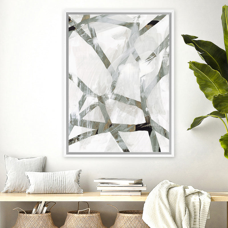 Shop Interconnect I Canvas Art Print-Abstract, Neutrals, PC, Portrait, Rectangle, View All-framed wall decor artwork