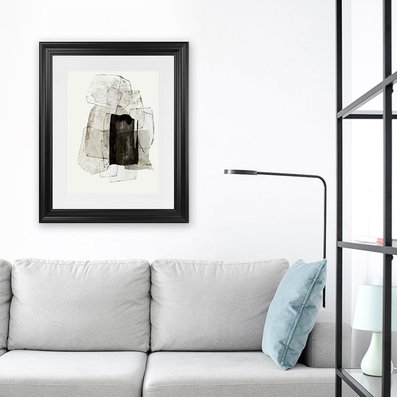 Shop Blotting Ink II Art Print-Abstract, Black, Grey, PC, Portrait, Rectangle, View All-framed painted poster wall decor artwork
