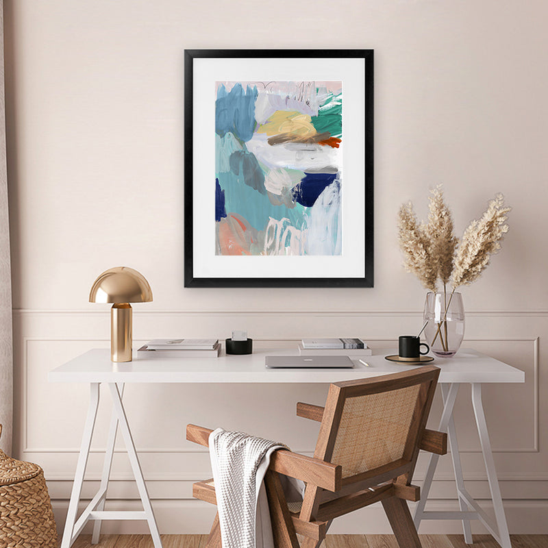 Shop Beguiled II Art Print-Abstract, Blue, PC, Portrait, Rectangle, View All-framed painted poster wall decor artwork