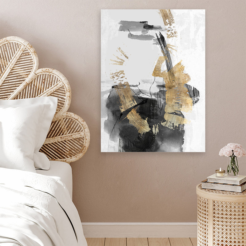 Shop Golden Dream Canvas Art Print-Abstract, Black, PC, Portrait, Rectangle, View All-framed wall decor artwork