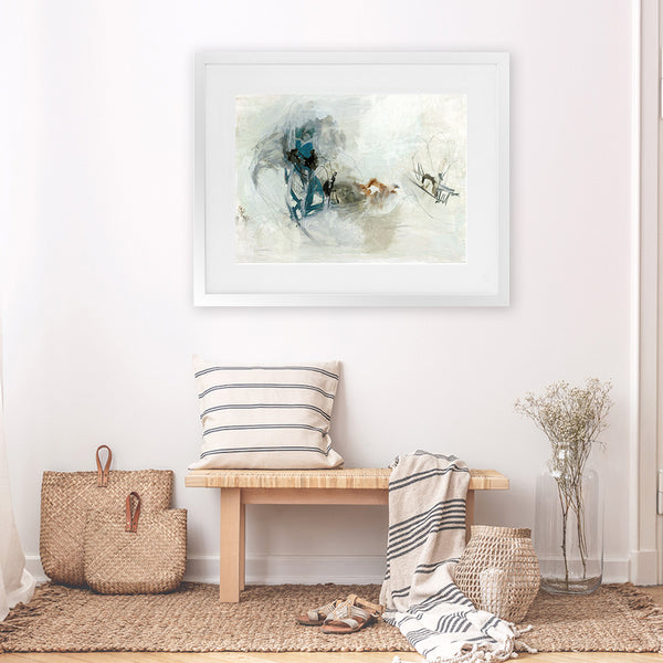 Shop Into The Wild Art Print-Abstract, Blue, Horizontal, Neutrals, PC, Rectangle, View All-framed painted poster wall decor artwork