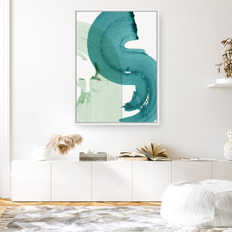 Shop Green Movement I Canvas Art Print-Abstract, Green, PC, Portrait, Rectangle, View All-framed wall decor artwork