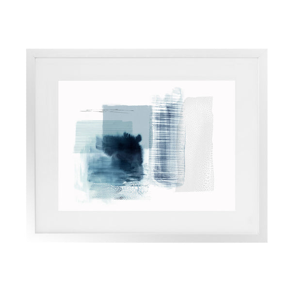 Shop Sheets of Blue II Art Print-Abstract, Blue, Horizontal, PC, Rectangle, View All-framed painted poster wall decor artwork