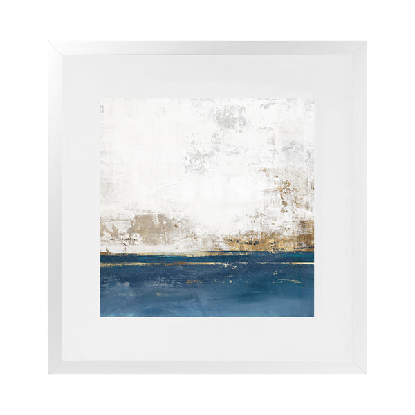 Shop Golden Horizon I (Square) Art Print-Abstract, Blue, Neutrals, PC, Square, View All-framed painted poster wall decor artwork