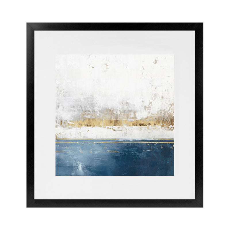 Shop Golden Horizon II (Square) Art Print-Abstract, Blue, Neutrals, PC, Square, View All-framed painted poster wall decor artwork