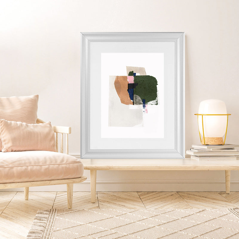 Shop Patchwork Pieces I Art Print-Abstract, Green, Neutrals, PC, Portrait, Rectangle, View All-framed painted poster wall decor artwork