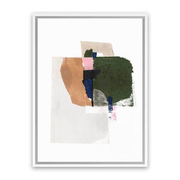 Shop Patchwork Pieces I Canvas Art Print-Abstract, Green, Neutrals, PC, Portrait, Rectangle, View All-framed wall decor artwork