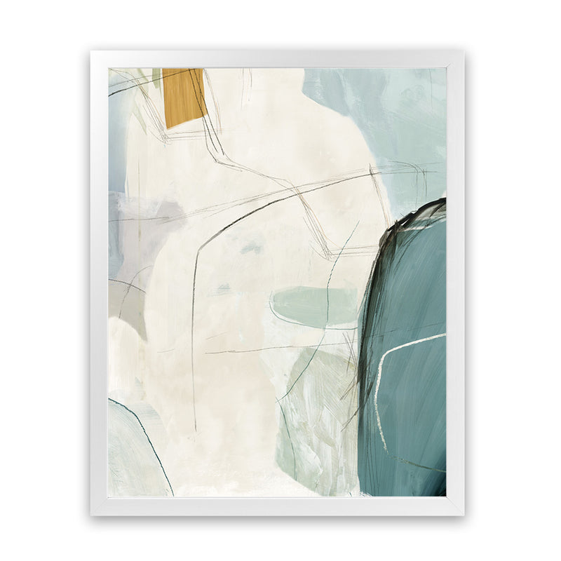 Shop Merging II Art Print-Abstract, Blue, Neutrals, PC, Portrait, Rectangle, View All-framed painted poster wall decor artwork