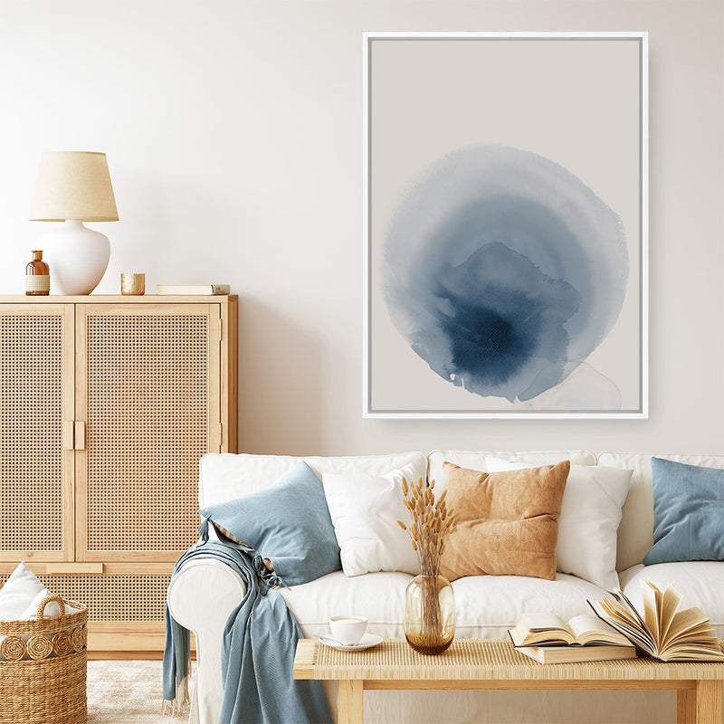 Shop Beside the Sea II Canvas Art Print-Abstract, Blue, PC, Portrait, Rectangle, View All-framed wall decor artwork