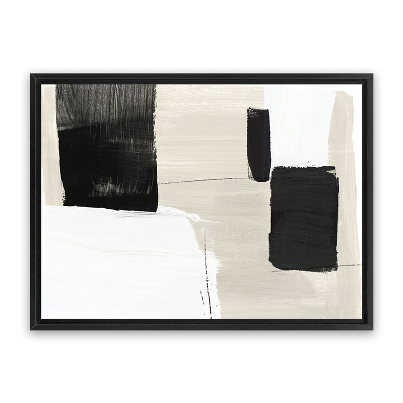 Shop Checkmate Canvas Art Print-Abstract, Black, Horizontal, Neutrals, PC, Rectangle, View All-framed wall decor artwork