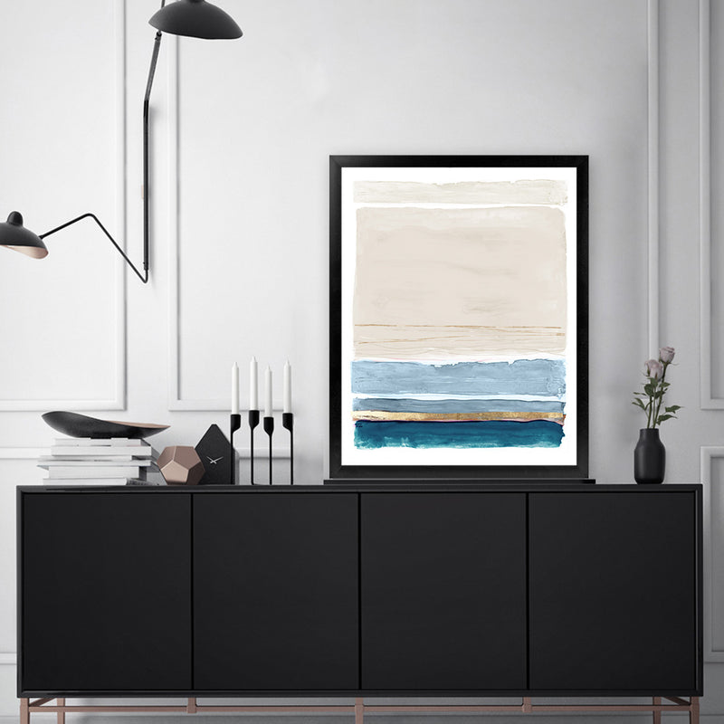 Shop White Sands Art Print-Abstract, Blue, Neutrals, PC, Portrait, Rectangle, View All-framed painted poster wall decor artwork