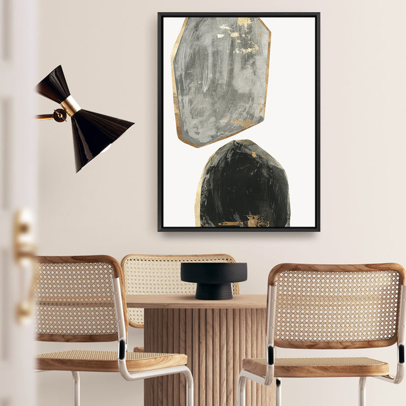 Shop Stones I Canvas Art Print-Abstract, Black, Grey, PC, Portrait, Rectangle, View All-framed wall decor artwork