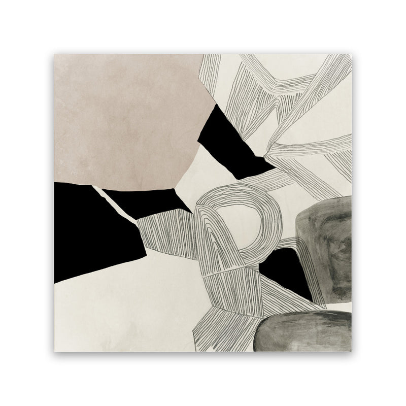 Shop Entangled I (Square) Canvas Art Print-Abstract, Black, Neutrals, PC, Square, View All-framed wall decor artwork