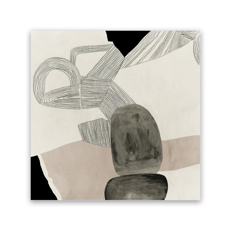 Shop Entangled II (Square) Canvas Art Print-Abstract, Black, Neutrals, PC, Square, View All-framed wall decor artwork