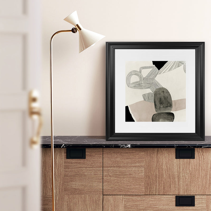 Shop Entangled II (Square) Art Print-Abstract, Black, Neutrals, PC, Square, View All-framed painted poster wall decor artwork