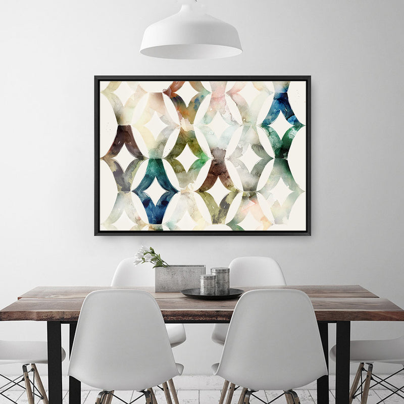 Shop Call of Morocco Canvas Art Print-Abstract, Blue, Green, Horizontal, PC, Rectangle, View All-framed wall decor artwork