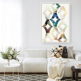 Shop Morocgraphic I Canvas Art Print-Abstract, Blue, Neutrals, PC, Portrait, Rectangle, View All-framed wall decor artwork