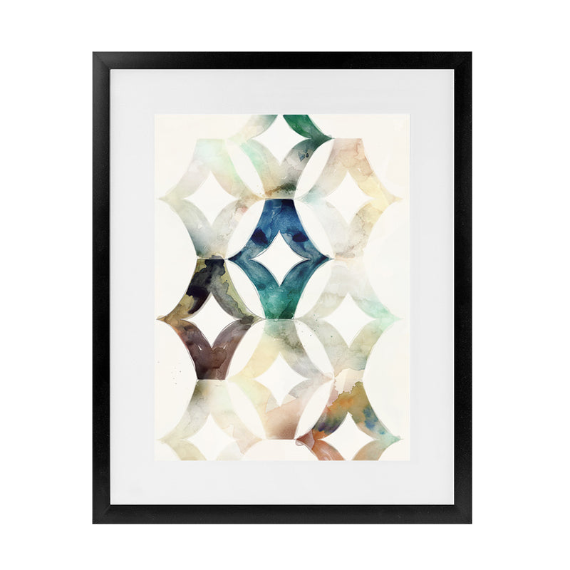 Shop Morocgraphic I Art Print-Abstract, Blue, Neutrals, PC, Portrait, Rectangle, View All-framed painted poster wall decor artwork