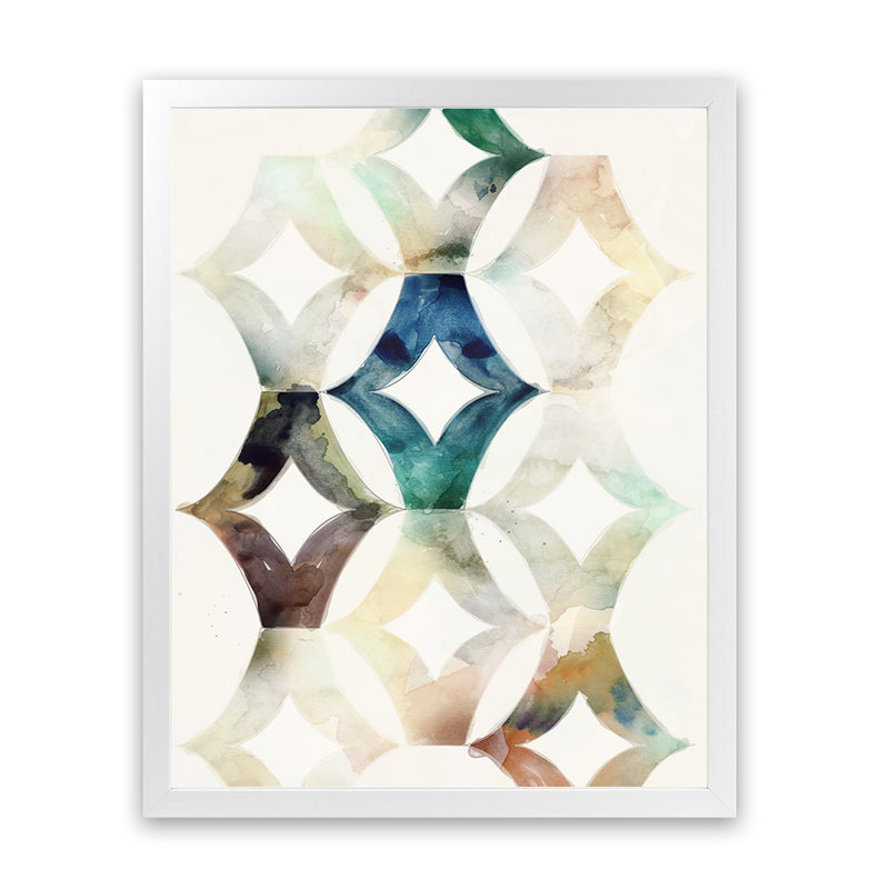 Shop Morocgraphic I Art Print-Abstract, Blue, Neutrals, PC, Portrait, Rectangle, View All-framed painted poster wall decor artwork