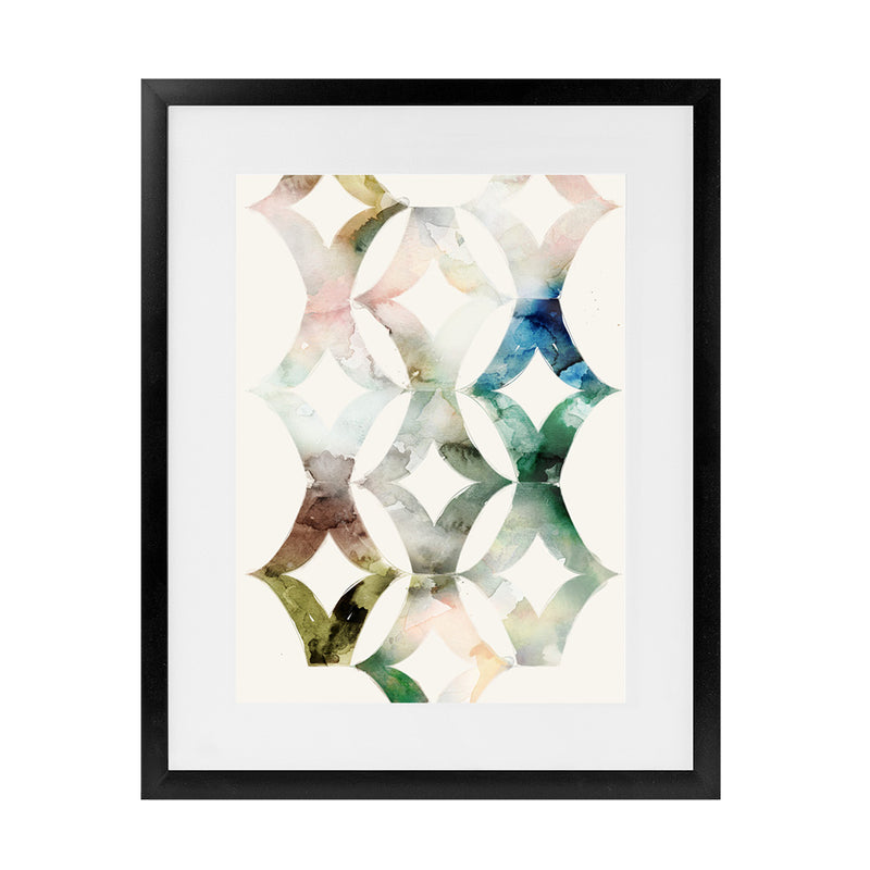 Shop Morocgraphic II Art Print-Abstract, Blue, Green, Neutrals, PC, Portrait, Rectangle, View All-framed painted poster wall decor artwork
