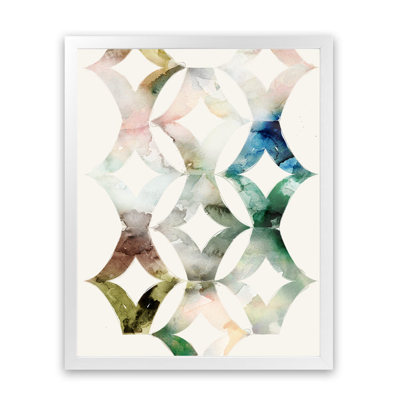 Shop Morocgraphic II Art Print-Abstract, Blue, Green, Neutrals, PC, Portrait, Rectangle, View All-framed painted poster wall decor artwork