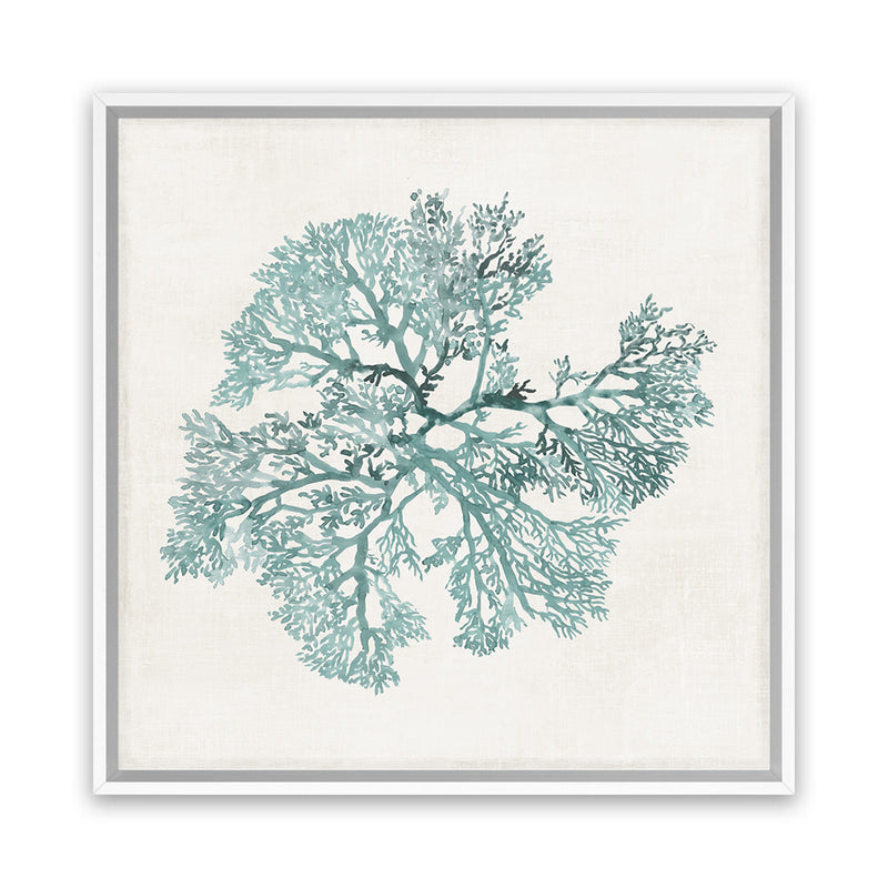 Shop Teal Coral II (Square) Canvas Art Print-Abstract, Green, PC, Square, View All-framed wall decor artwork