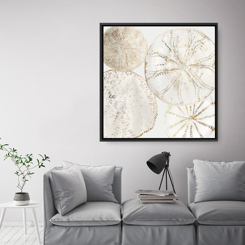 Shop Sea Patterns II (Square) Canvas Art Print-Abstract, Neutrals, PC, Square, View All-framed wall decor artwork