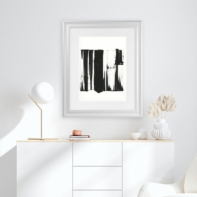 Shop Black Bars I Art Print-Abstract, Black, PC, Portrait, Rectangle, View All-framed painted poster wall decor artwork