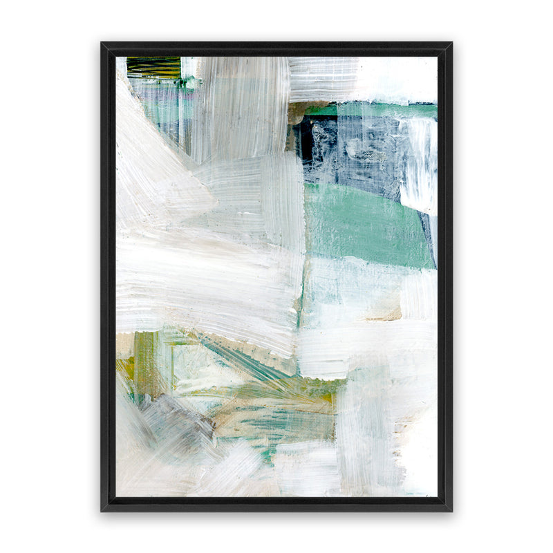 Shop White Blues I Canvas Art Print-Abstract, Blue, Green, PC, Portrait, Rectangle, View All-framed wall decor artwork