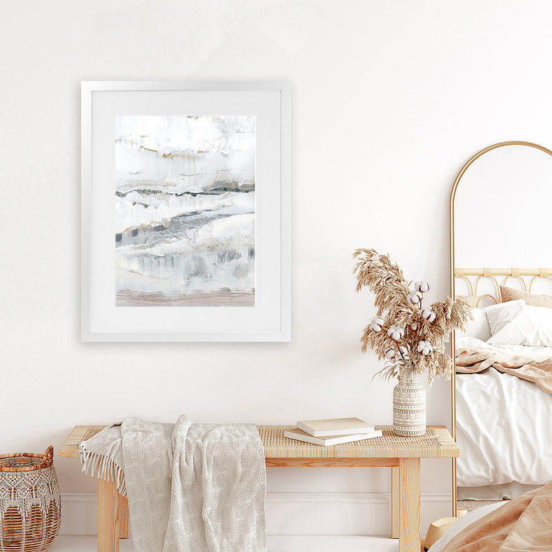 Shop Melting Ice I Art Print-Abstract, Neutrals, PC, Portrait, Rectangle, View All-framed painted poster wall decor artwork