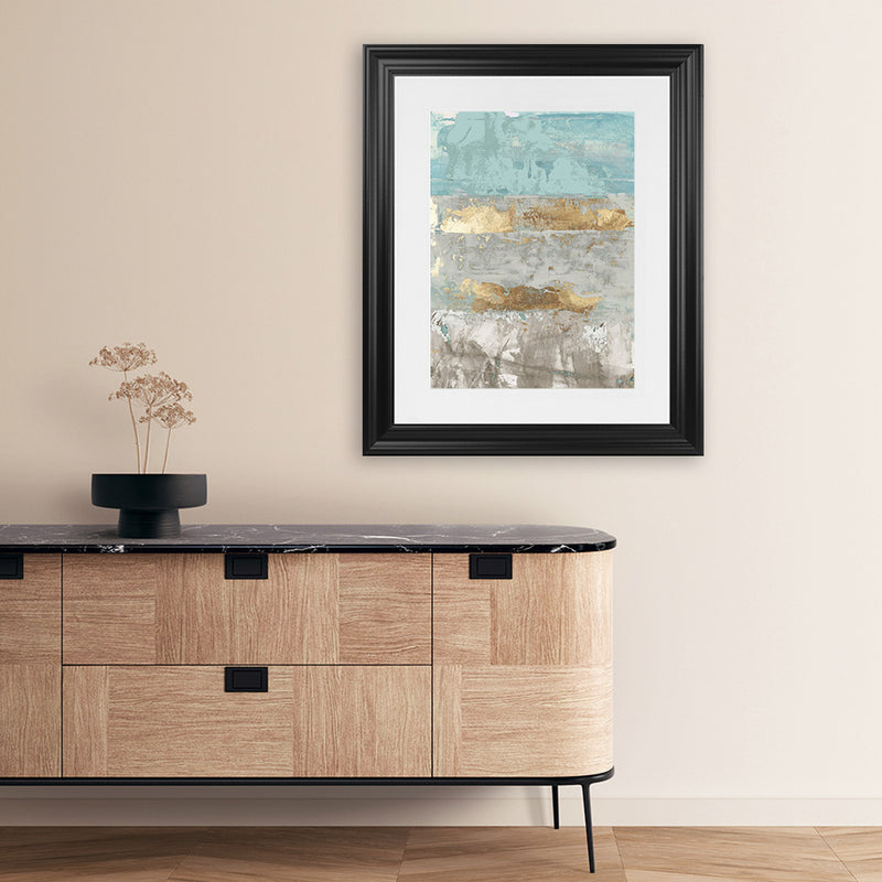 Shop Blue Gold I Art Print-Abstract, Blue, Grey, PC, Portrait, Rectangle, View All-framed painted poster wall decor artwork
