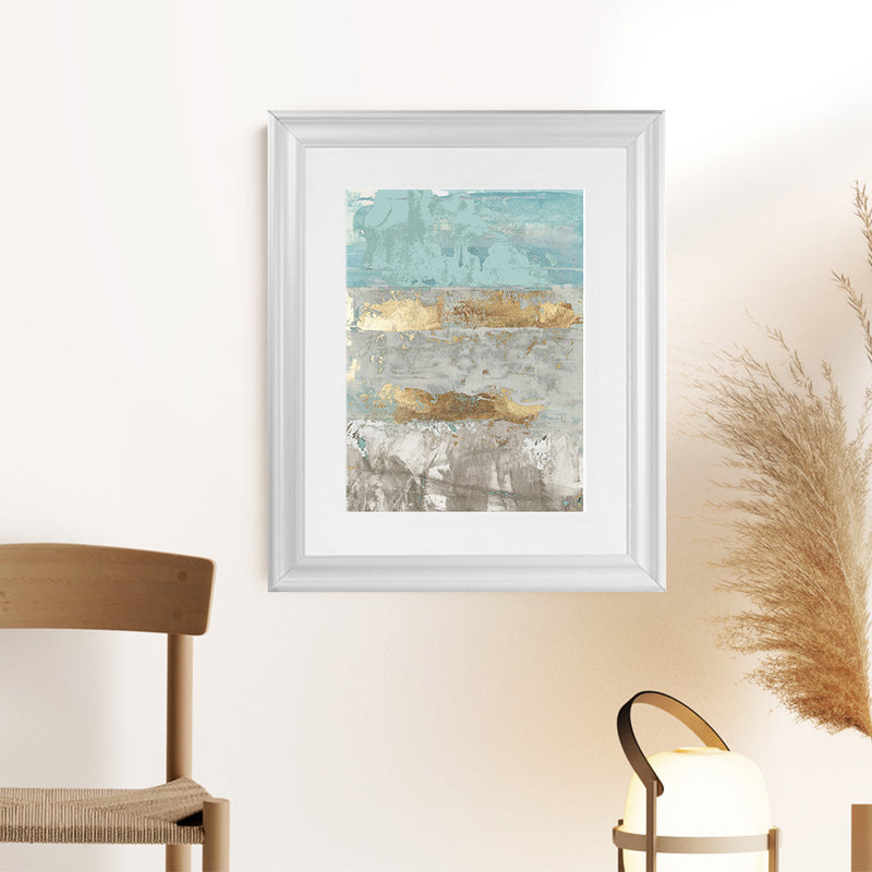 Shop Blue Gold I Art Print-Abstract, Blue, Grey, PC, Portrait, Rectangle, View All-framed painted poster wall decor artwork