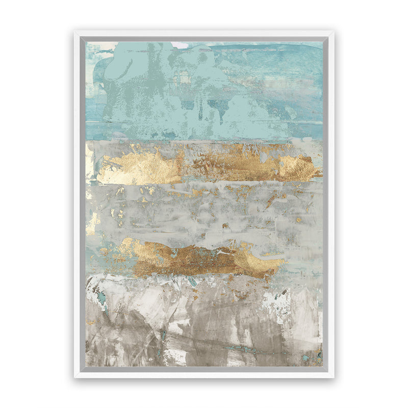 Shop Blue Gold I Canvas Art Print-Abstract, Blue, Grey, PC, Portrait, Rectangle, View All-framed wall decor artwork