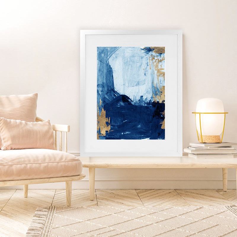 Shop Blackend I Art Print-Abstract, Blue, PC, Portrait, Rectangle, View All-framed painted poster wall decor artwork