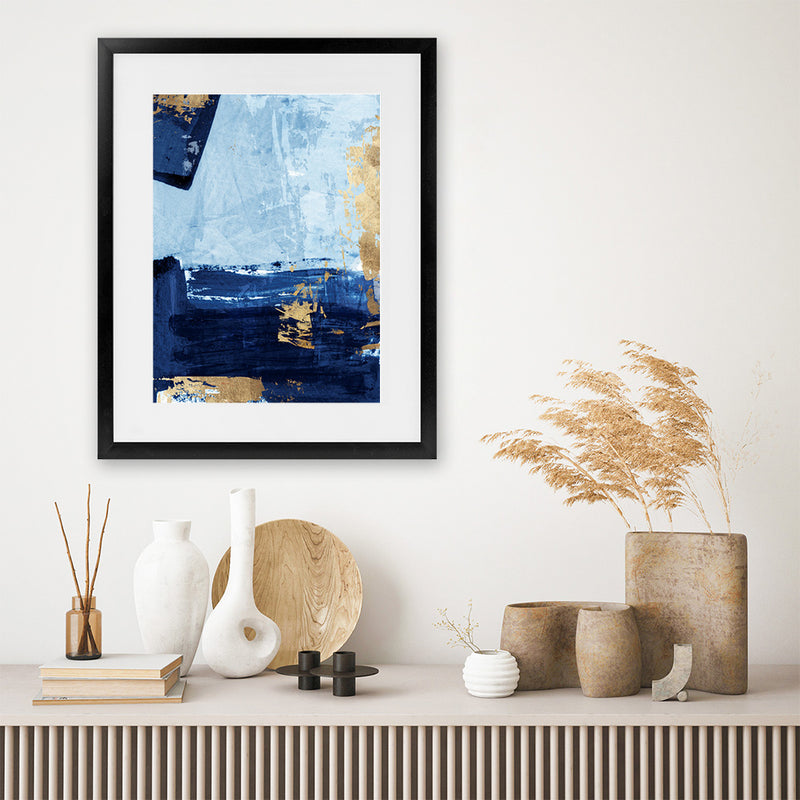 Shop Blackend II Art Print-Abstract, Blue, PC, Portrait, Rectangle, View All-framed painted poster wall decor artwork