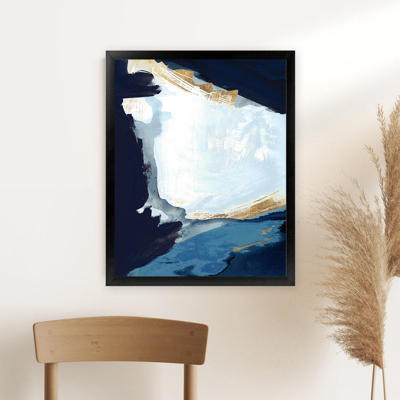 Shop Blue in Gold III Art Print-Abstract, Blue, PC, Portrait, Rectangle, View All-framed painted poster wall decor artwork