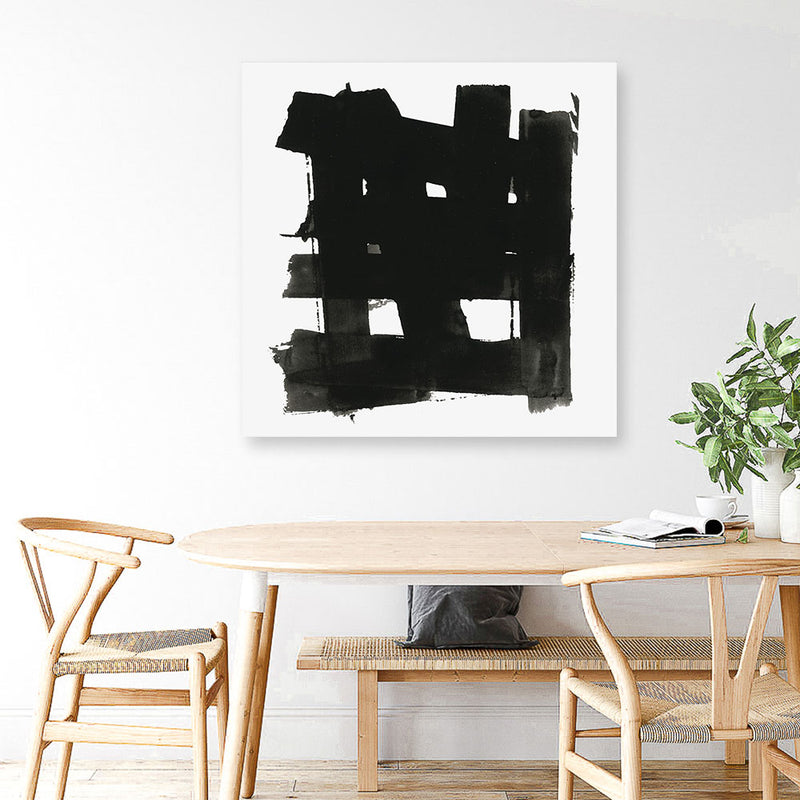 Shop Stacking Together I (Square) Canvas Art Print-Abstract, Black, PC, Square, View All-framed wall decor artwork