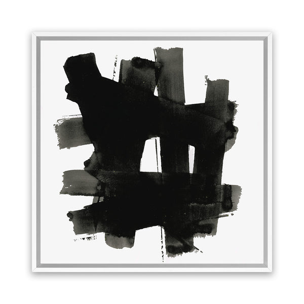Shop Stacking Together II (Square) Canvas Art Print-Abstract, Black, PC, Square, View All-framed wall decor artwork