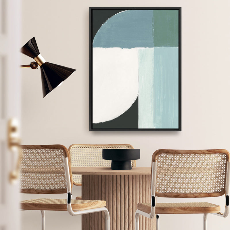 Shop Curved Stream II Canvas Art Print-Abstract, Blue, PC, Portrait, Rectangle, View All-framed wall decor artwork