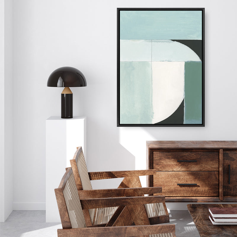 Shop Curved Stream III Canvas Art Print-Abstract, Green, PC, Portrait, Rectangle, View All-framed wall decor artwork
