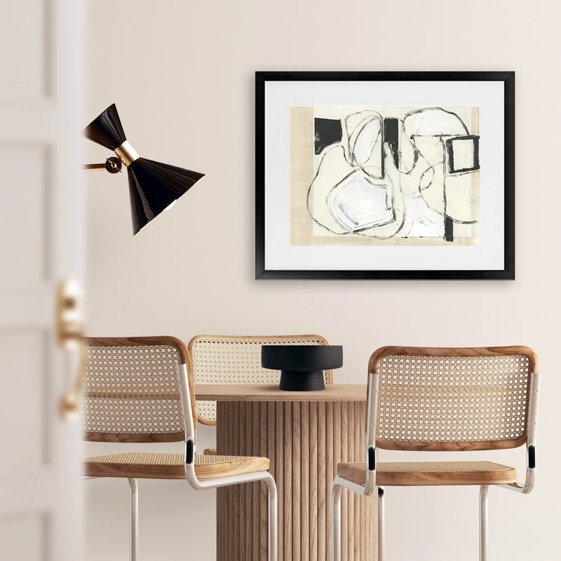 Shop Settling Shapes I Art Print-Abstract, Horizontal, Neutrals, PC, Rectangle, View All-framed painted poster wall decor artwork
