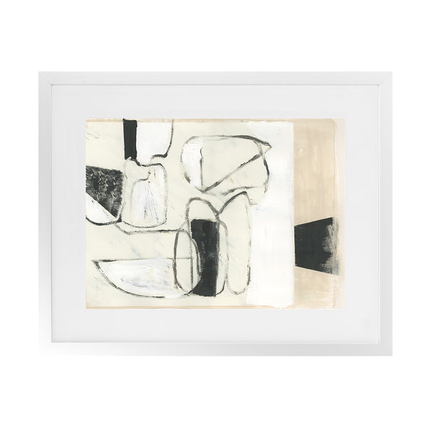 Shop Settling Shapes II Art Print-Abstract, Horizontal, Neutrals, PC, Rectangle, View All-framed painted poster wall decor artwork