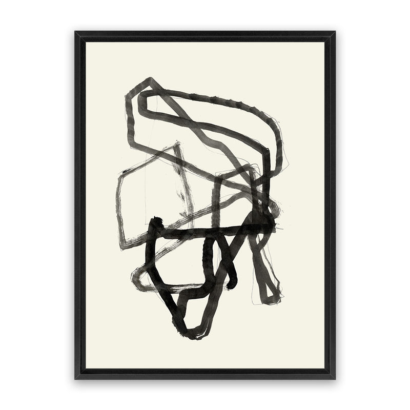 Shop Conte I Canvas Art Print-Abstract, Black, PC, Portrait, Rectangle, View All-framed wall decor artwork