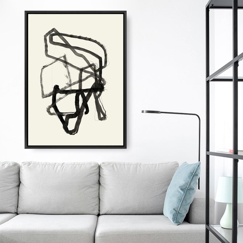 Shop Conte I Canvas Art Print-Abstract, Black, PC, Portrait, Rectangle, View All-framed wall decor artwork